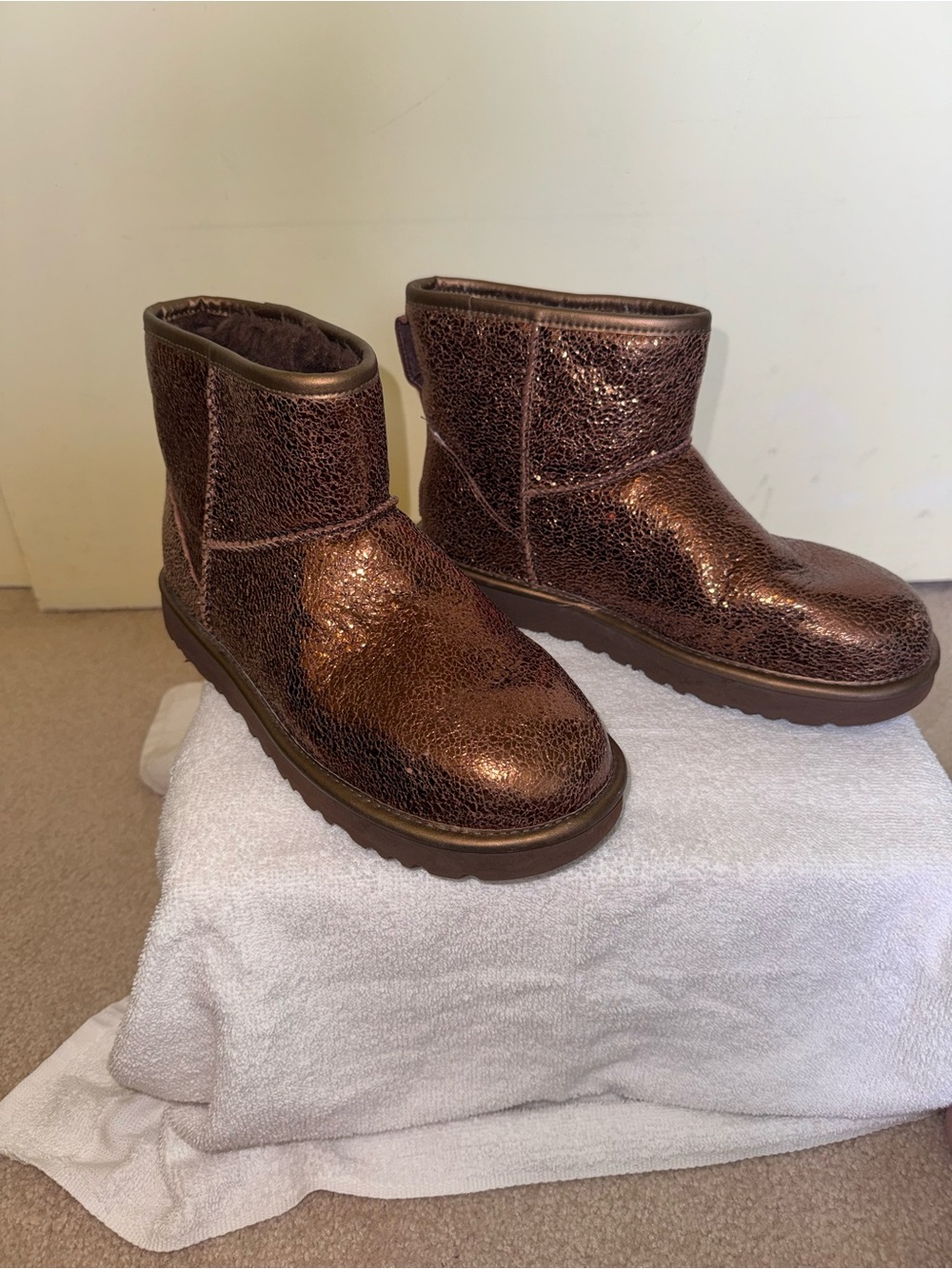 Ugg Women's Metallic Bronze Short Boots